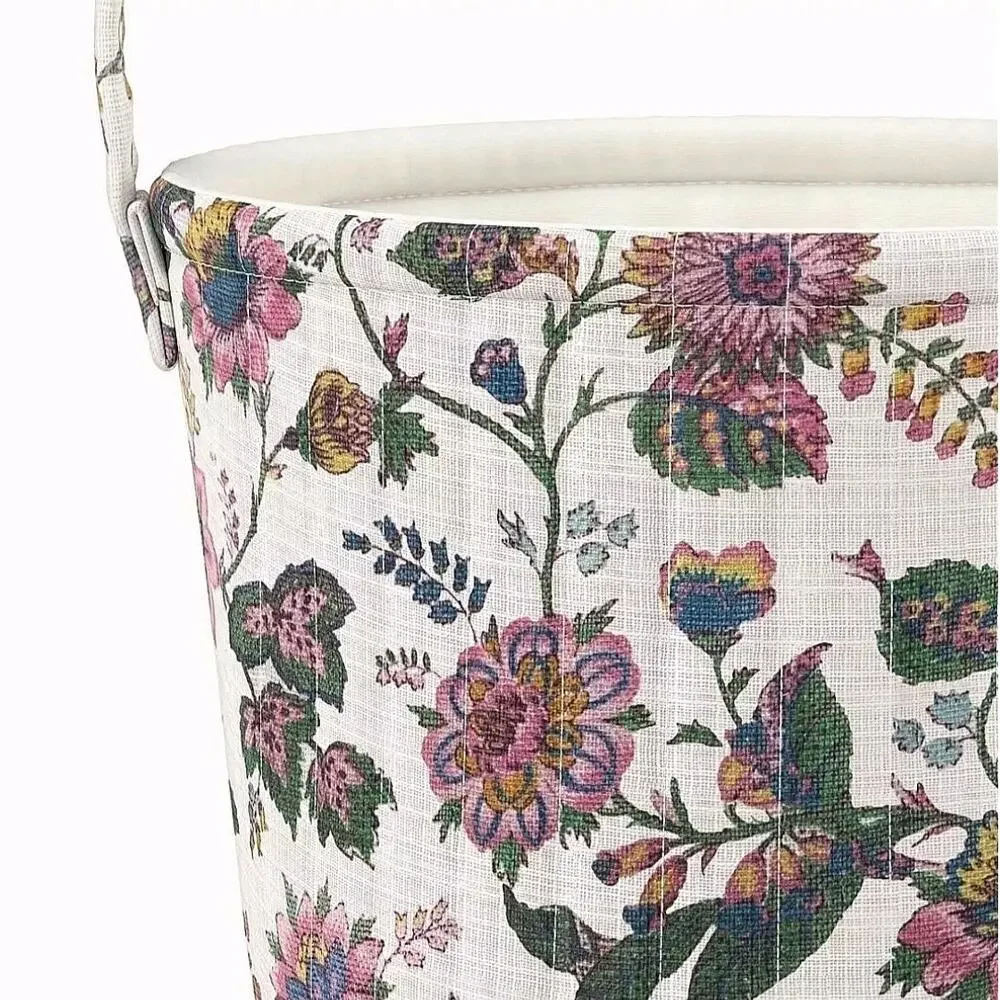 Threshold Linen Quilted Storage Basket Multi Colored Floral Printing Easter s36